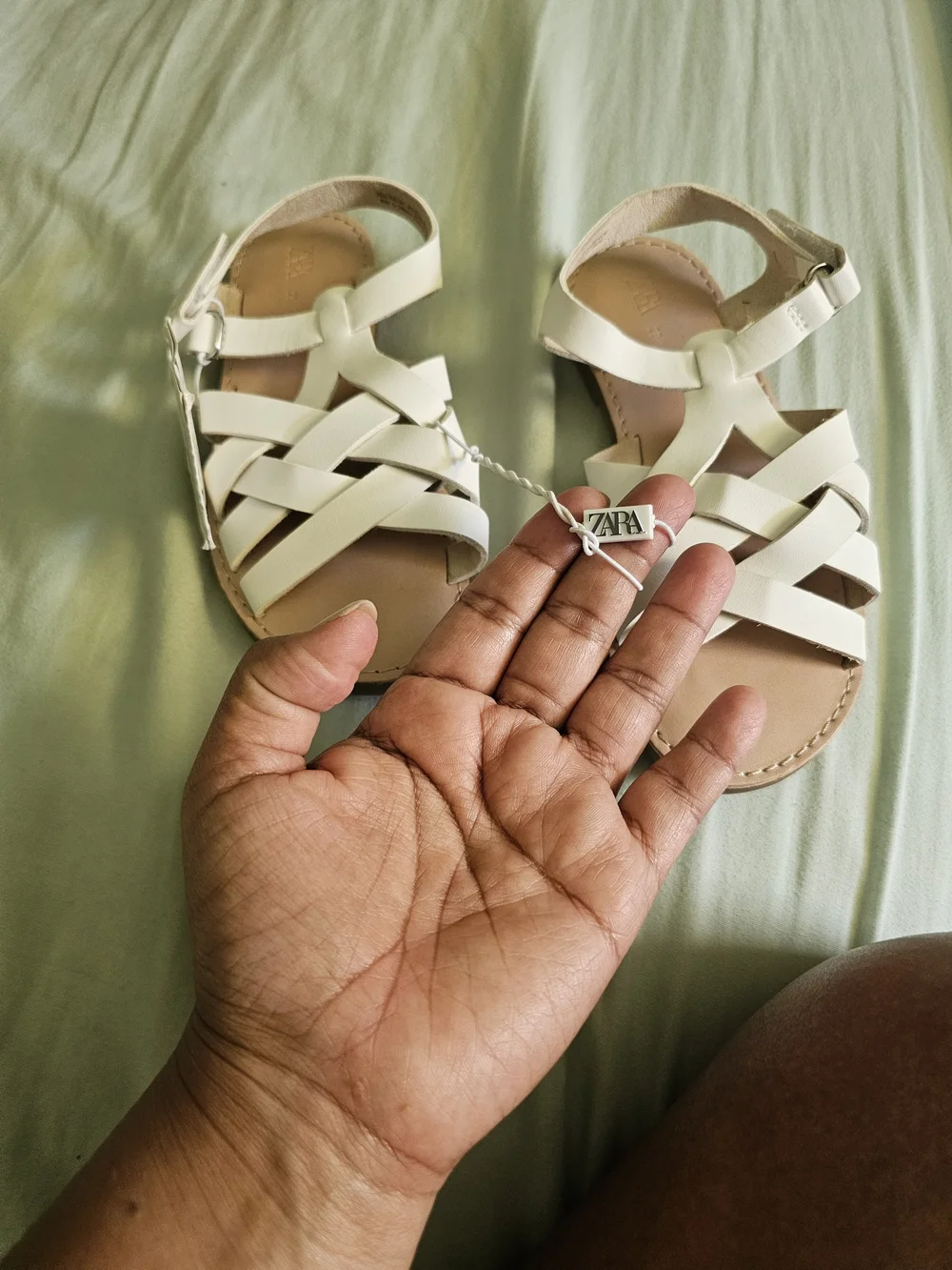 Zara Kids Cream Crisscross Strap Sandals
